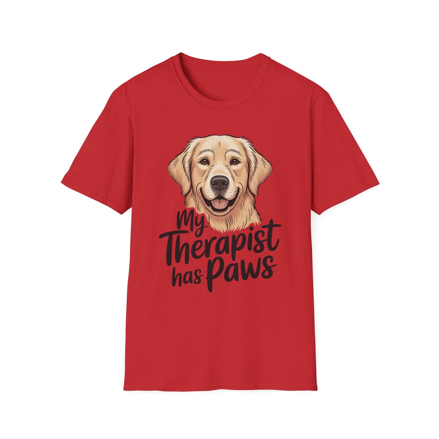 My Therapist Has Paws T-Shirt — Golden Retriever Dog Lover Tee