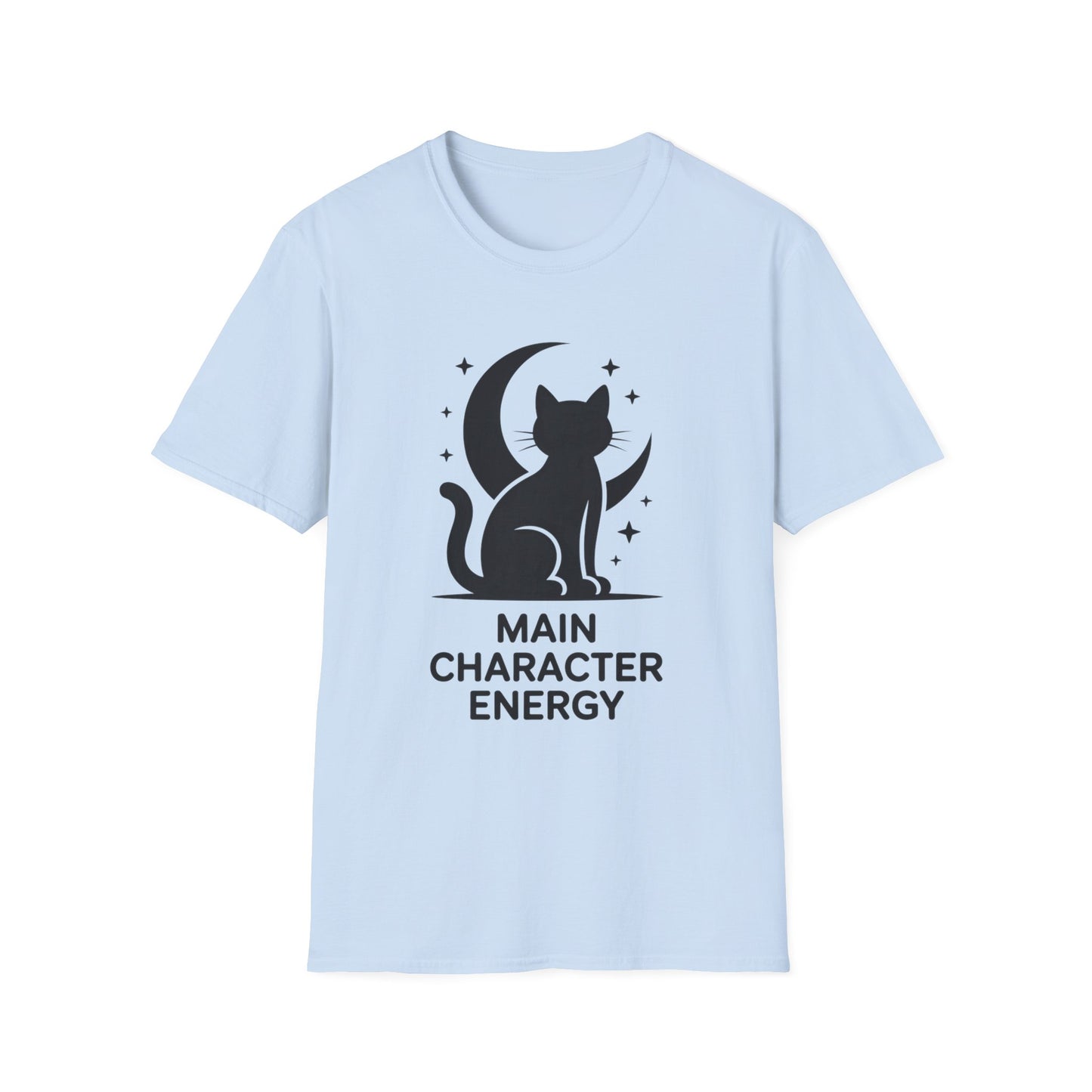 Cat Moon T‑Shirt - "Main Character Energy" Graphic Tee