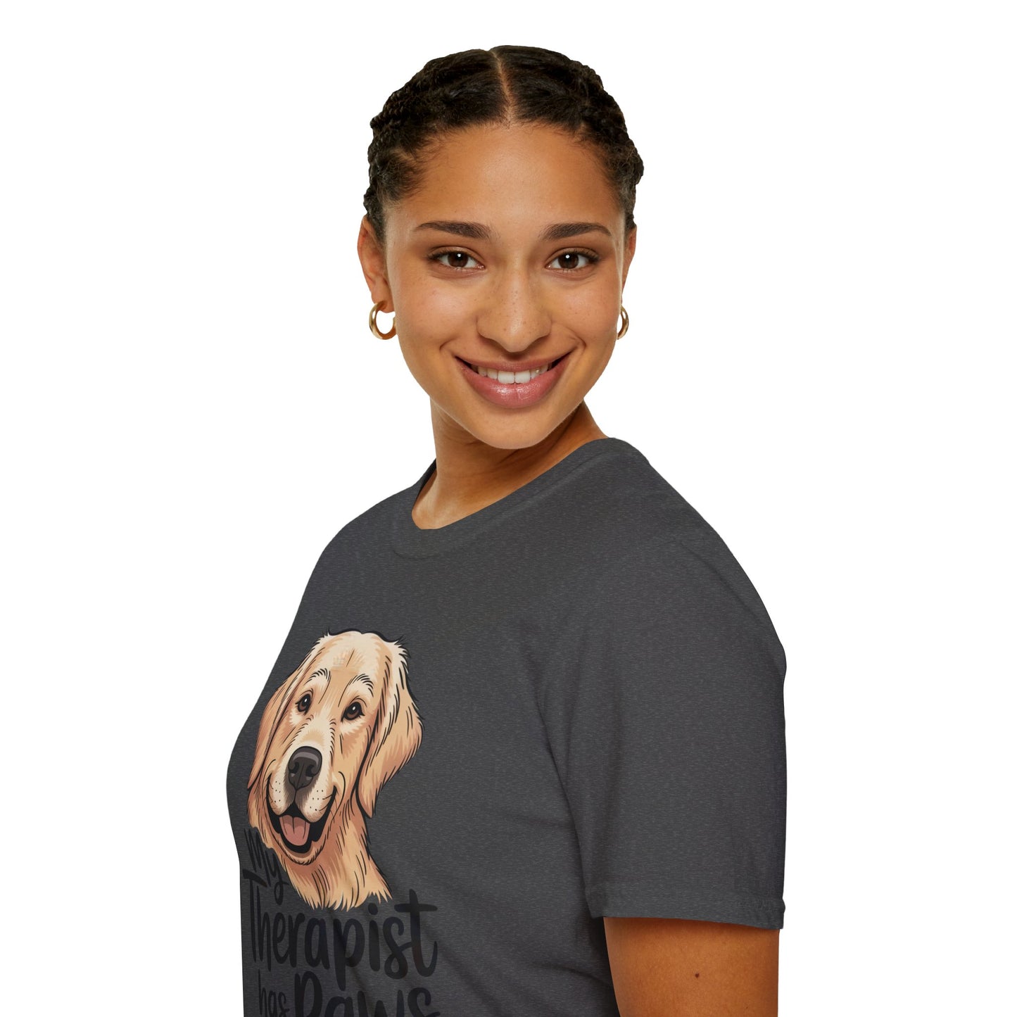 My Therapist Has Paws T-Shirt — Golden Retriever Dog Lover Tee