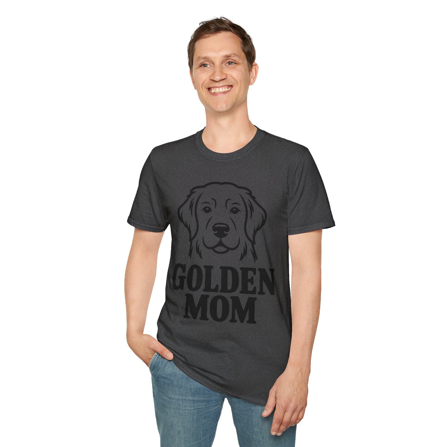 Golden Mom T-Shirt — Minimalist Golden Retriever Dog Mom Tee