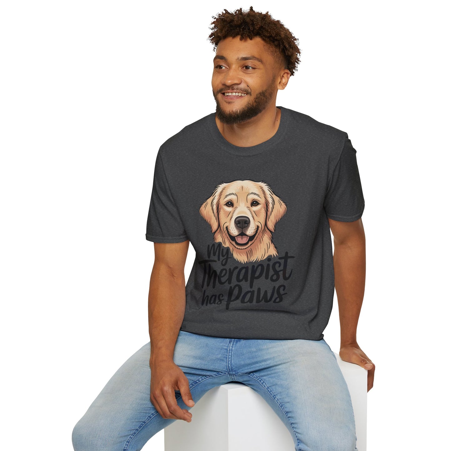 My Therapist Has Paws T-Shirt — Golden Retriever Dog Lover Tee