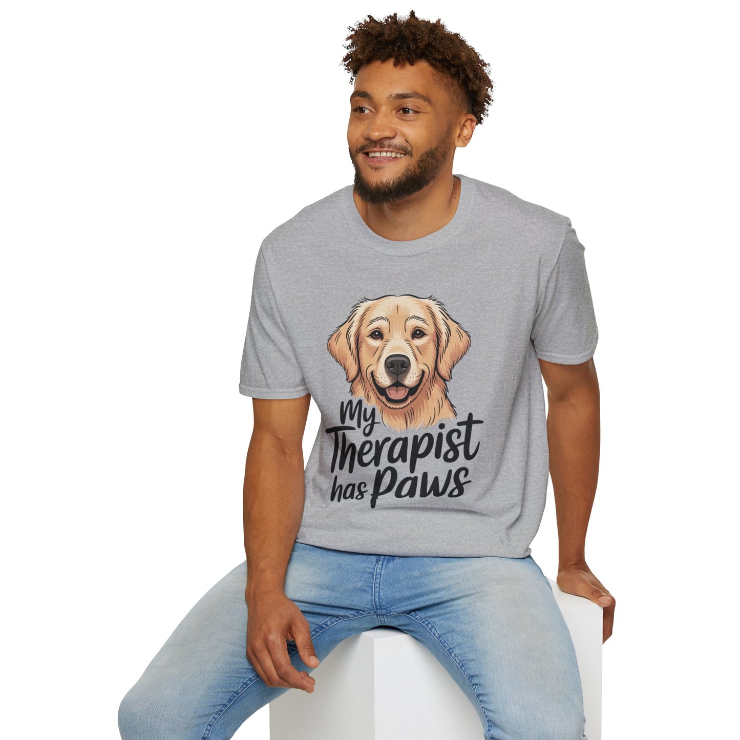 My Therapist Has Paws T-Shirt — Golden Retriever Dog Lover Tee