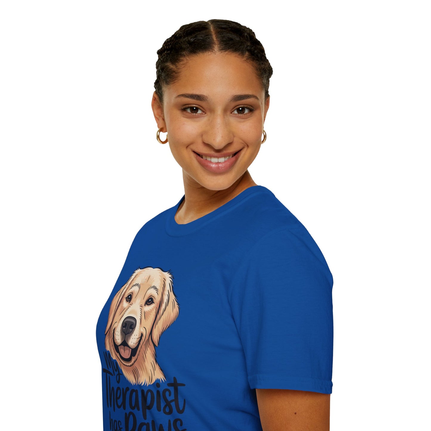 My Therapist Has Paws T-Shirt — Golden Retriever Dog Lover Tee