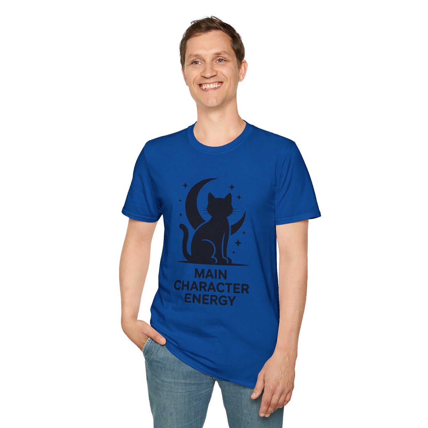 Cat Moon T‑Shirt - "Main Character Energy" Graphic Tee