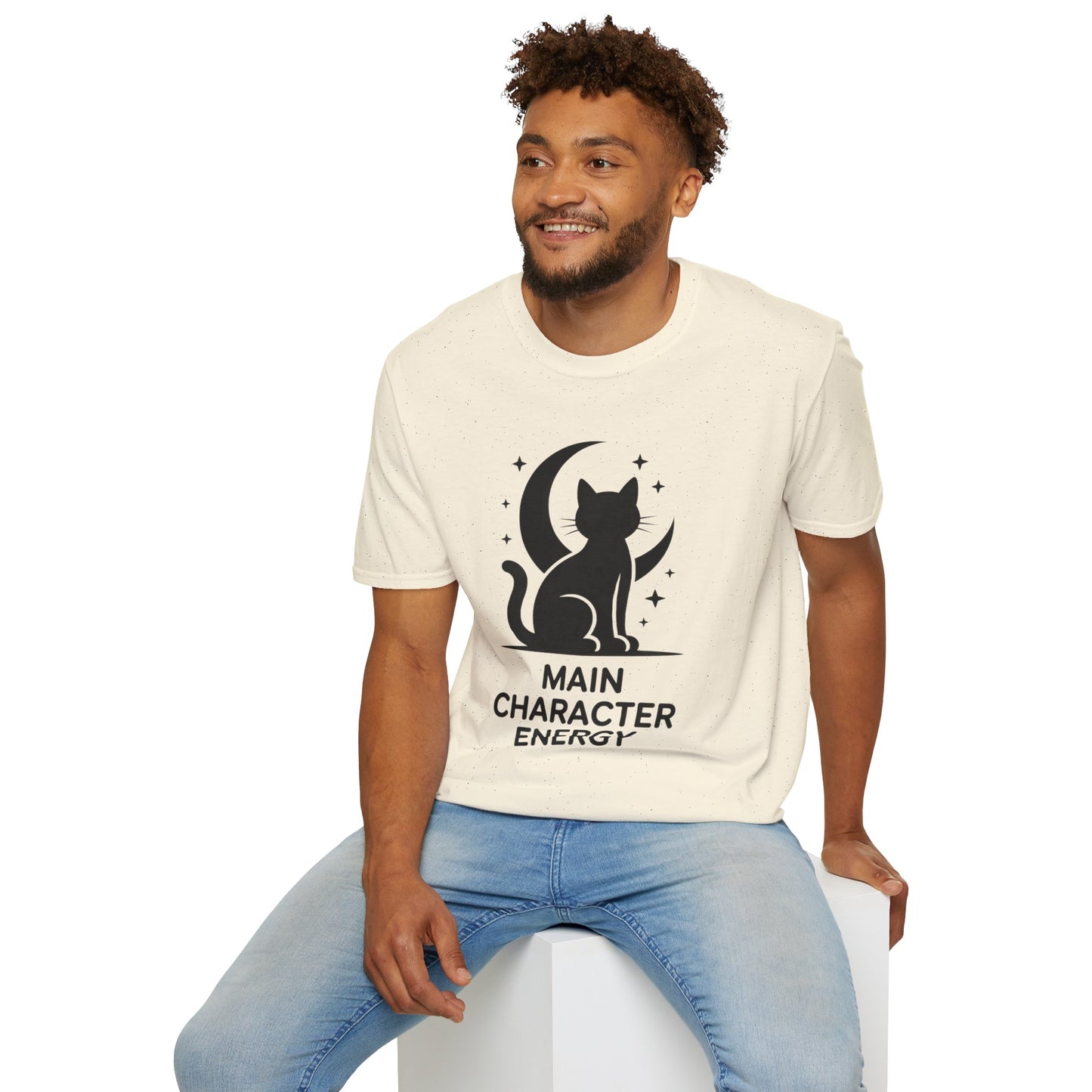 Cat Moon T‑Shirt - "Main Character Energy" Graphic Tee