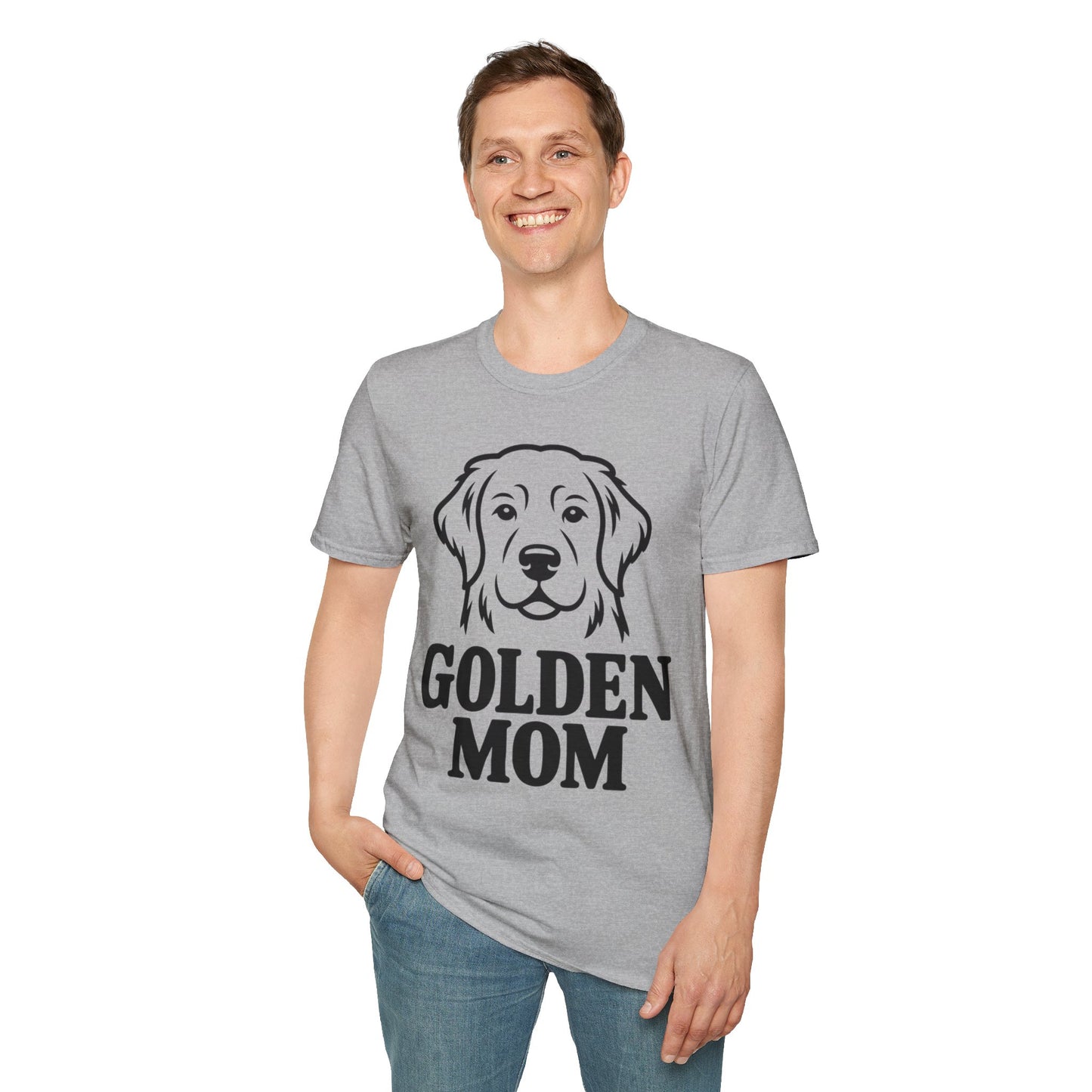 Golden Mom T-Shirt — Minimalist Golden Retriever Dog Mom Tee