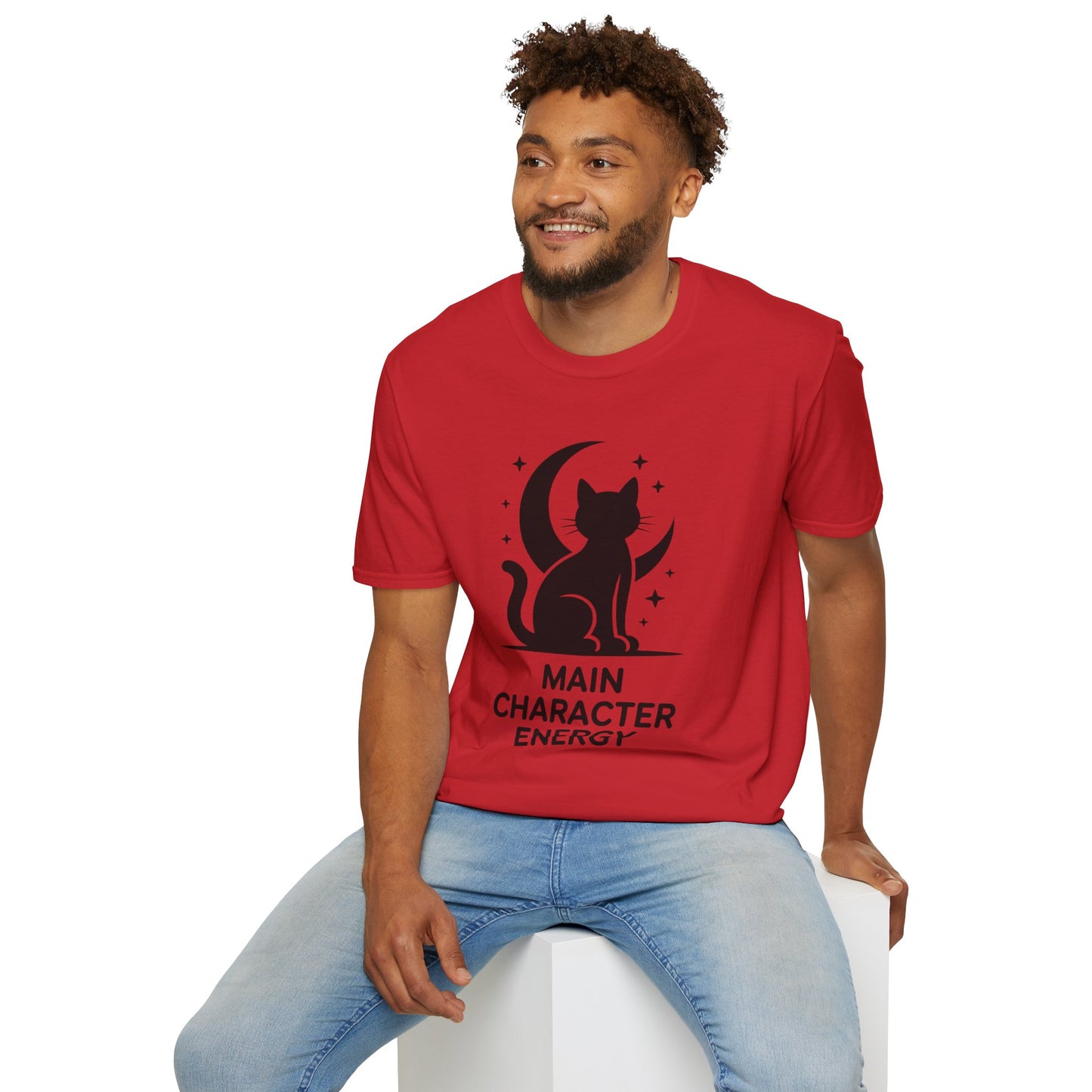 Cat Moon T‑Shirt - "Main Character Energy" Graphic Tee