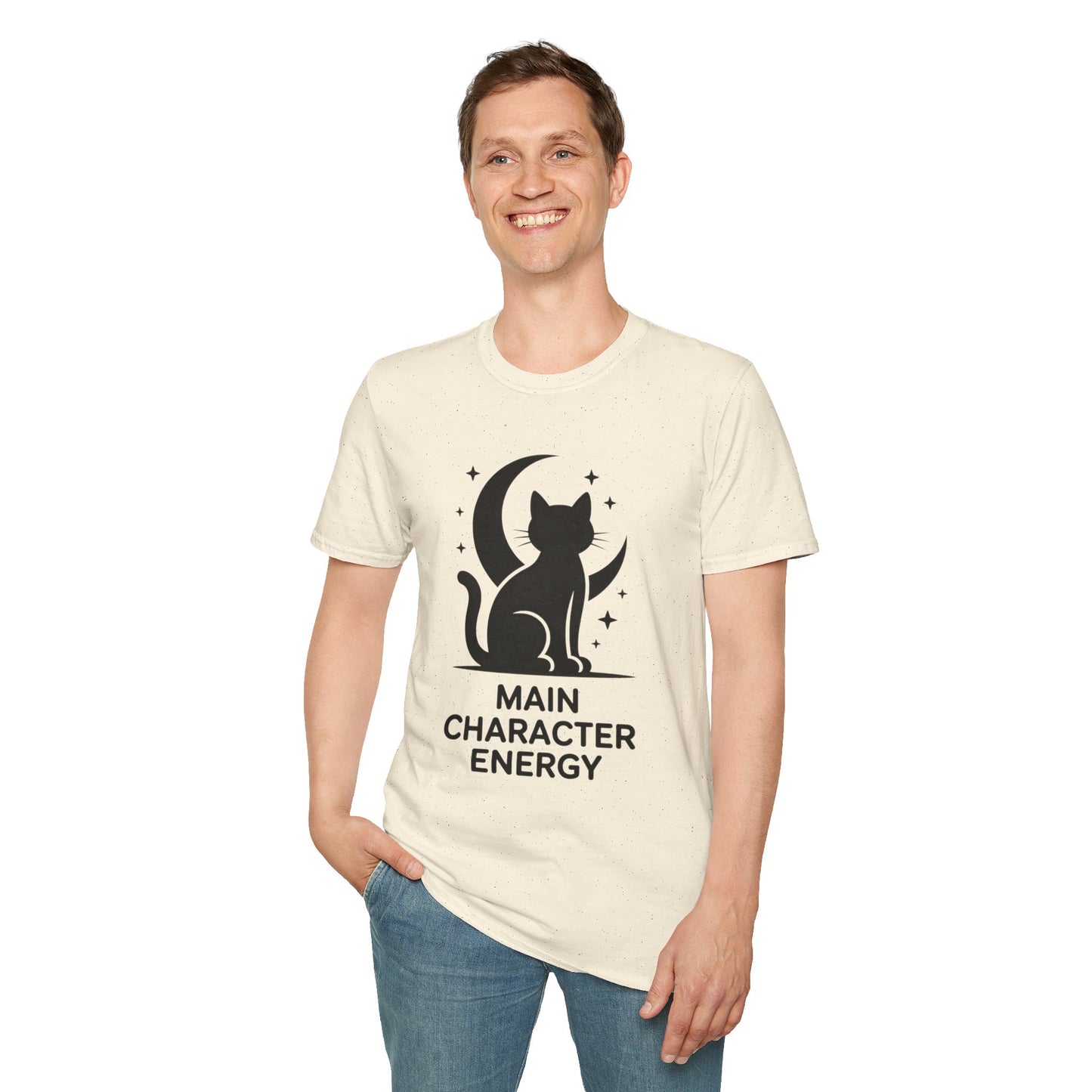 Cat Moon T‑Shirt - "Main Character Energy" Graphic Tee