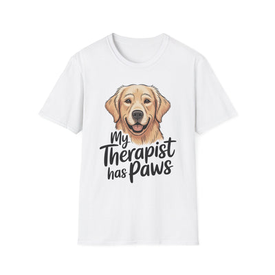 My Therapist Has Paws T-Shirt — Golden Retriever Dog Lover Tee