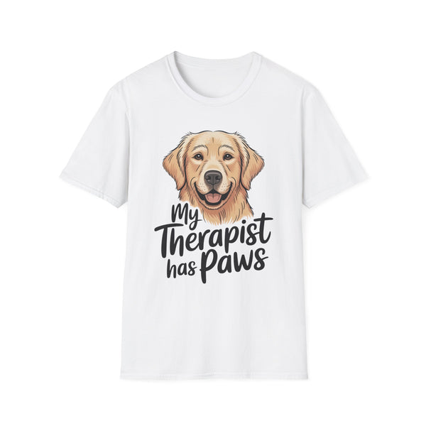 My Therapist Has Paws T-Shirt — Golden Retriever Dog Lover Tee