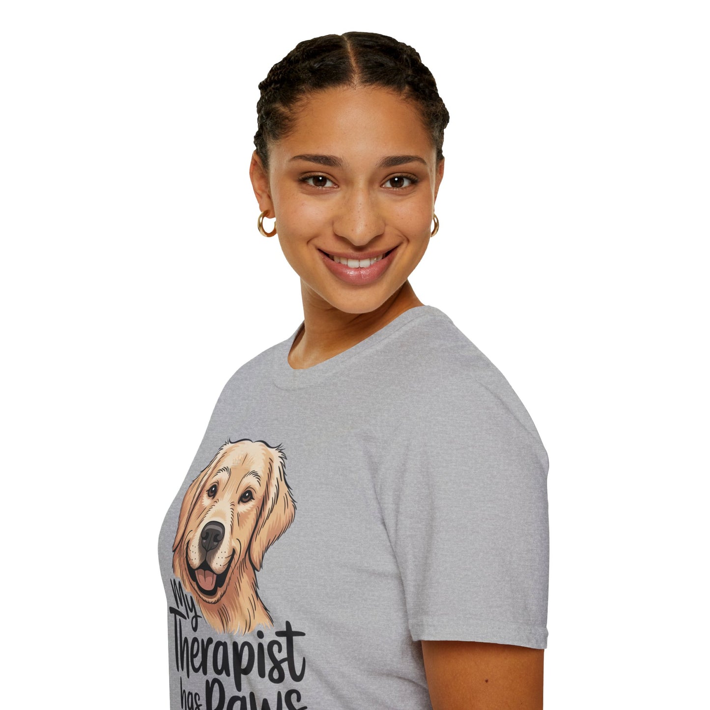 My Therapist Has Paws T-Shirt — Golden Retriever Dog Lover Tee