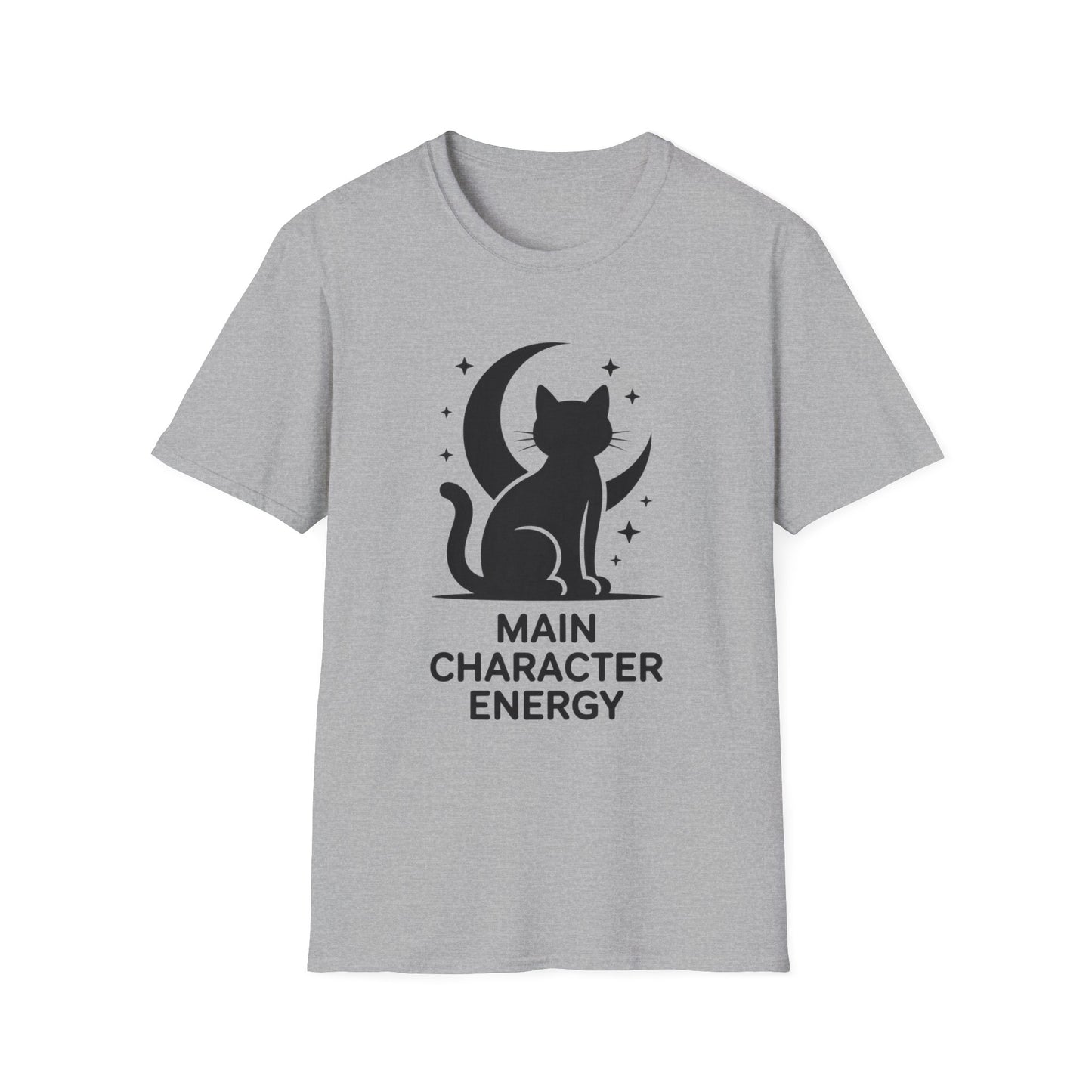Cat Moon T‑Shirt - "Main Character Energy" Graphic Tee