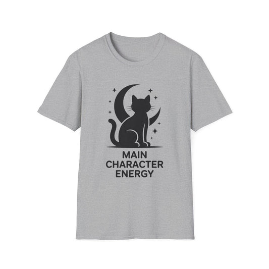 Cat Moon T‑Shirt - "Main Character Energy" Graphic Tee
