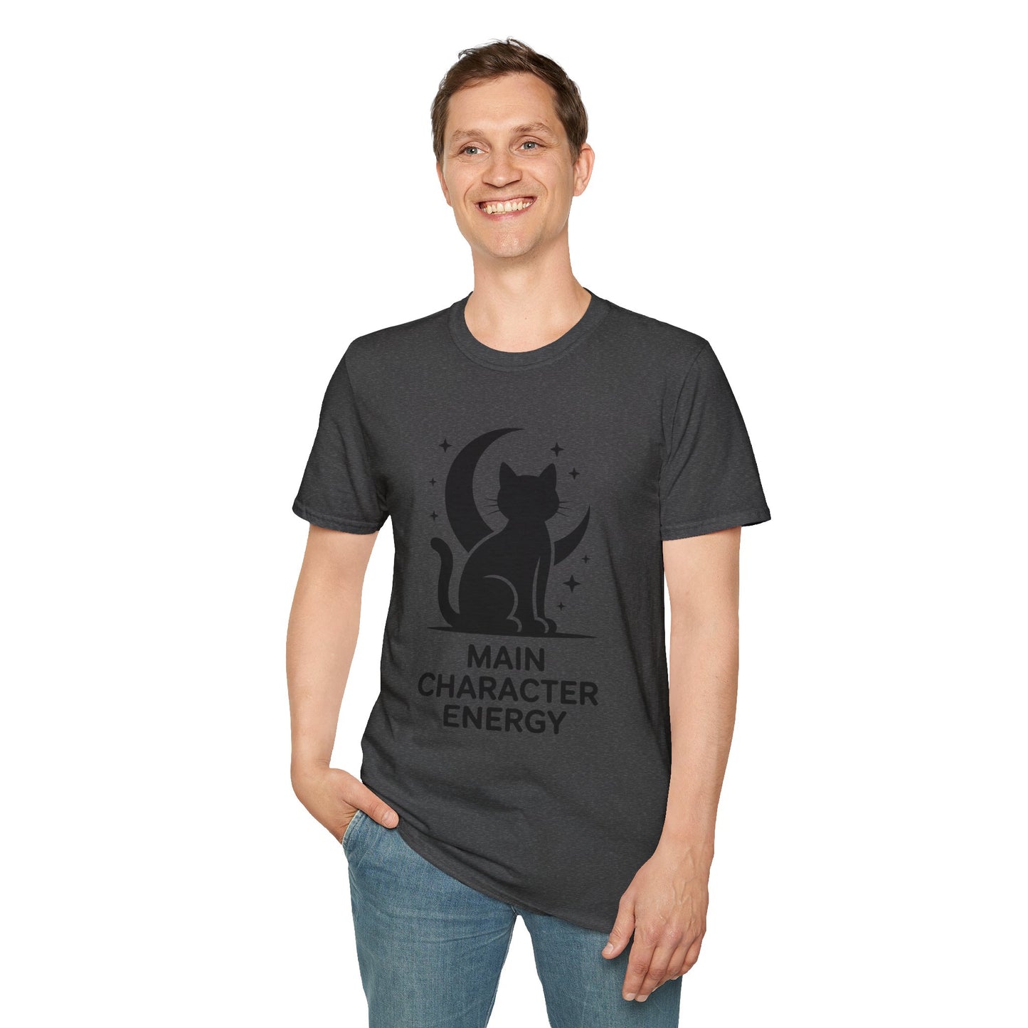 Cat Moon T‑Shirt - "Main Character Energy" Graphic Tee