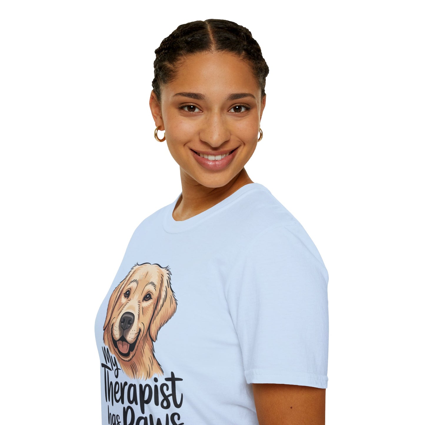 My Therapist Has Paws T-Shirt — Golden Retriever Dog Lover Tee