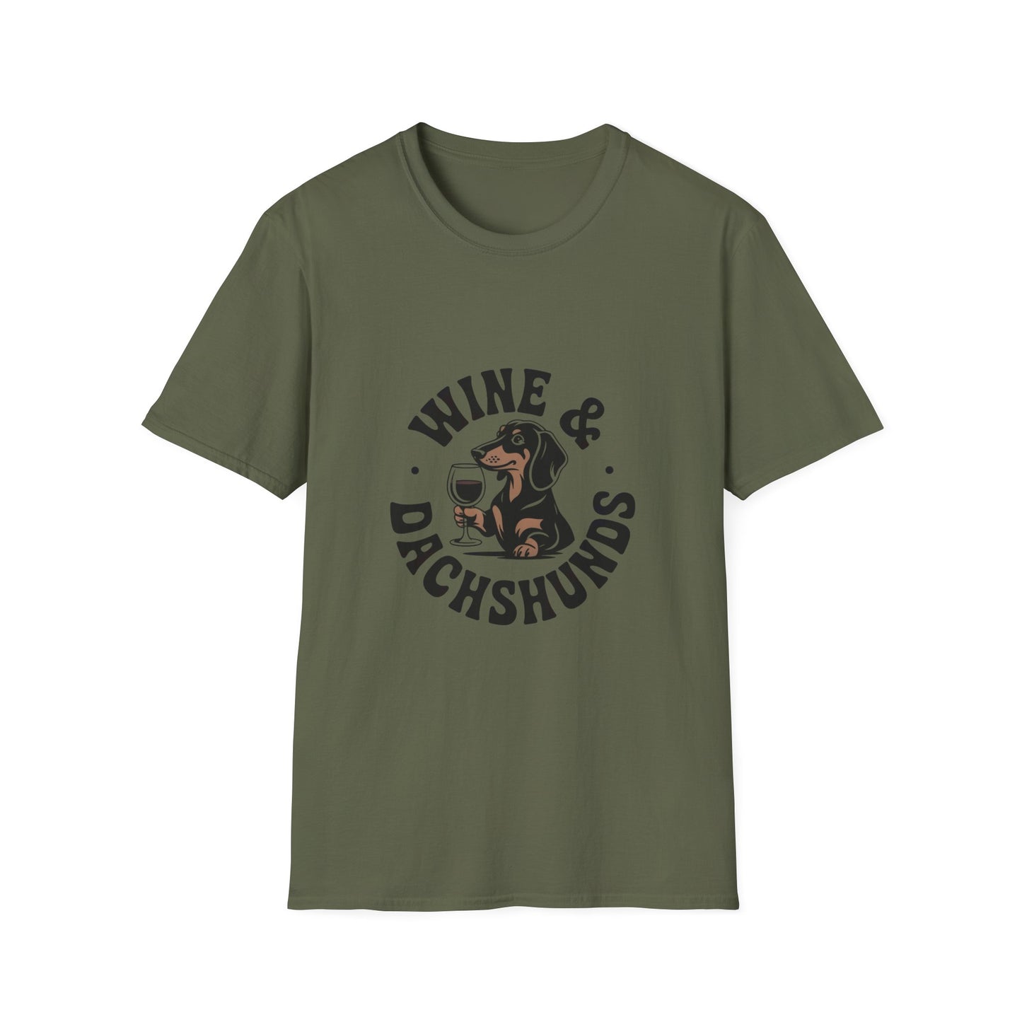 Wine & Dachshunds T-Shirt — Cute Dachshund Wine Lover Tee