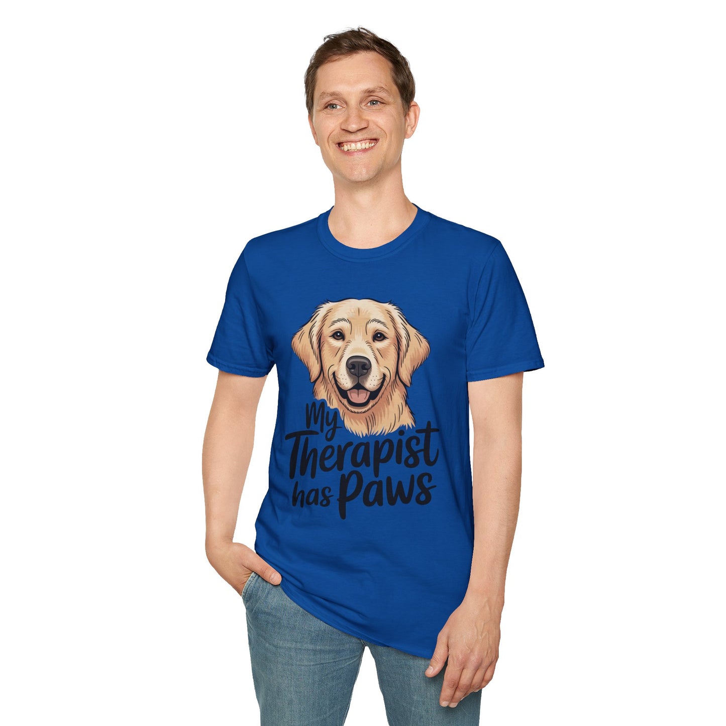 My Therapist Has Paws T-Shirt — Golden Retriever Dog Lover Tee