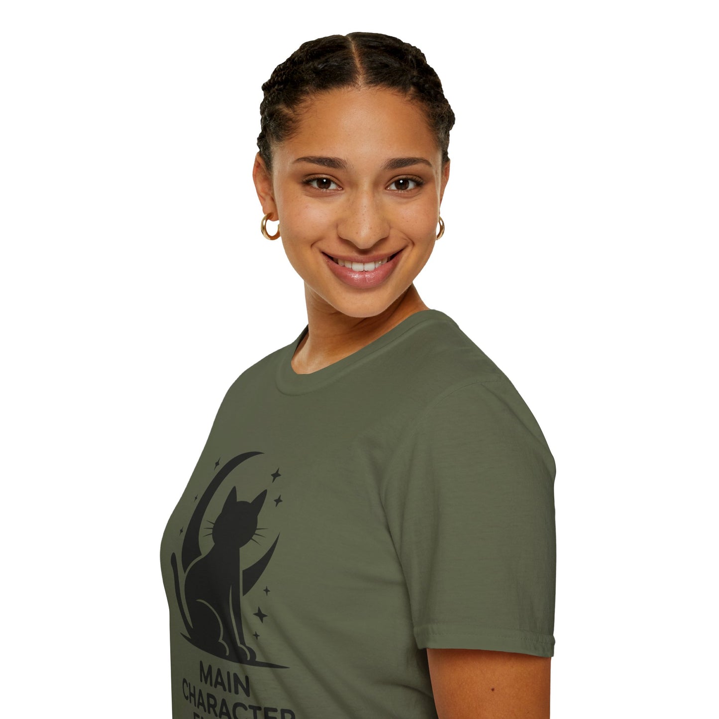 Cat Moon T‑Shirt - "Main Character Energy" Graphic Tee