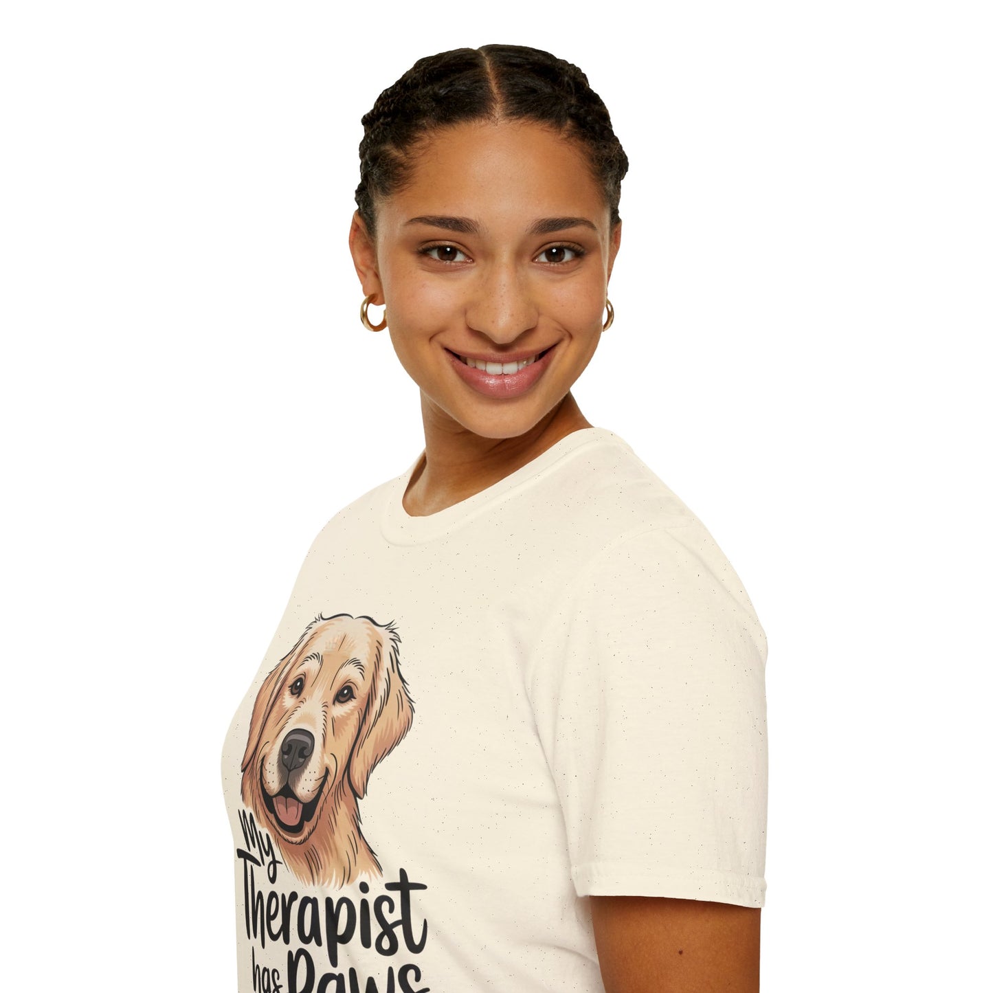 My Therapist Has Paws T-Shirt — Golden Retriever Dog Lover Tee