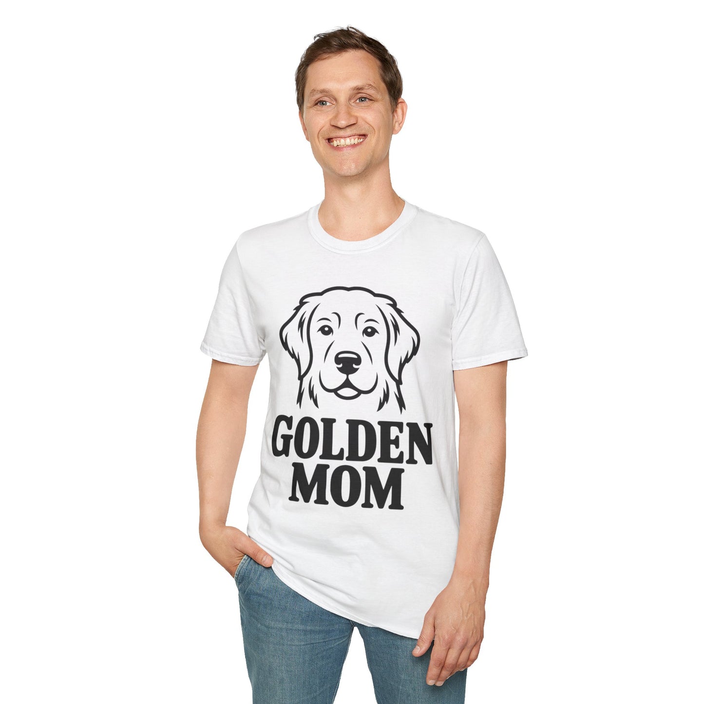 Golden Mom T-Shirt — Minimalist Golden Retriever Dog Mom Tee