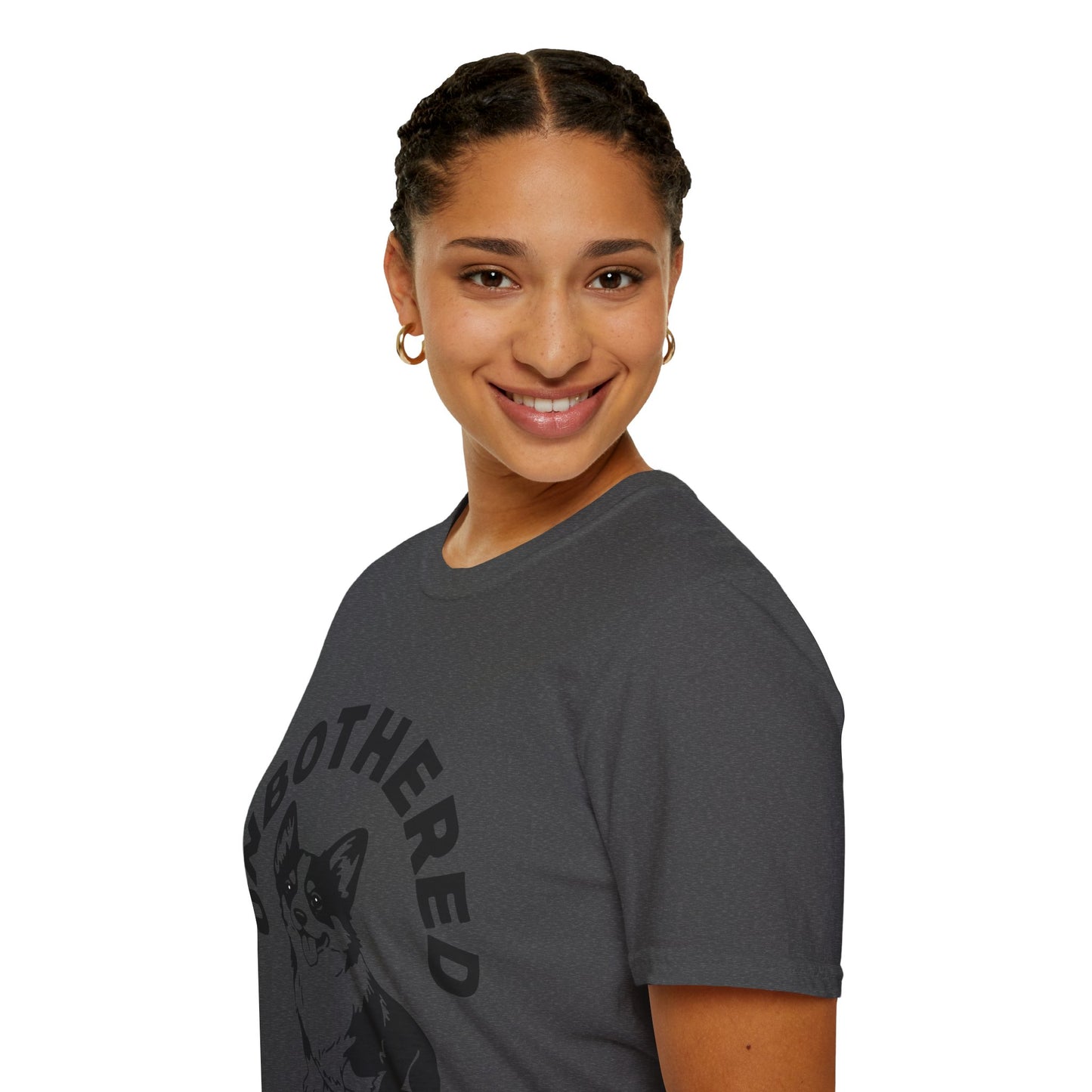 Unbothered Corgi T-Shirt — Cute Graphic Tee with 'UNBOTHERED' Text