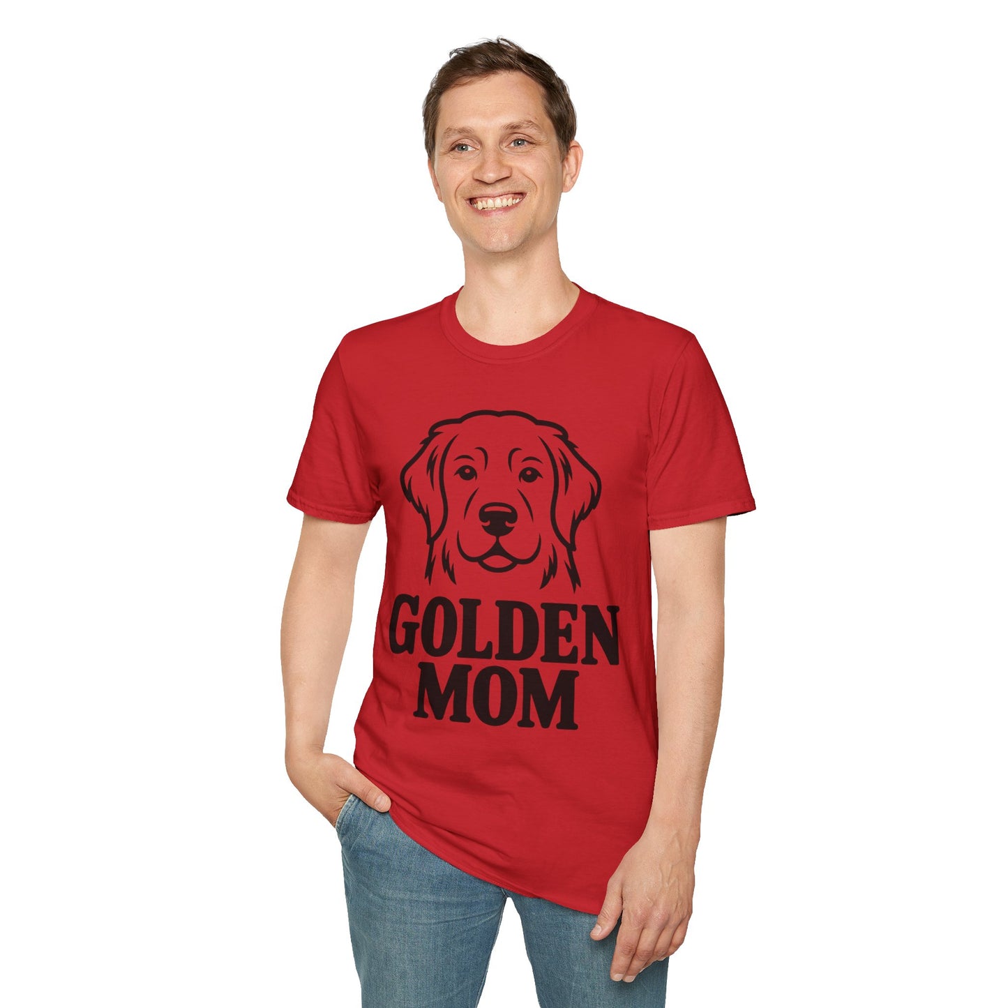 Golden Mom T-Shirt — Minimalist Golden Retriever Dog Mom Tee