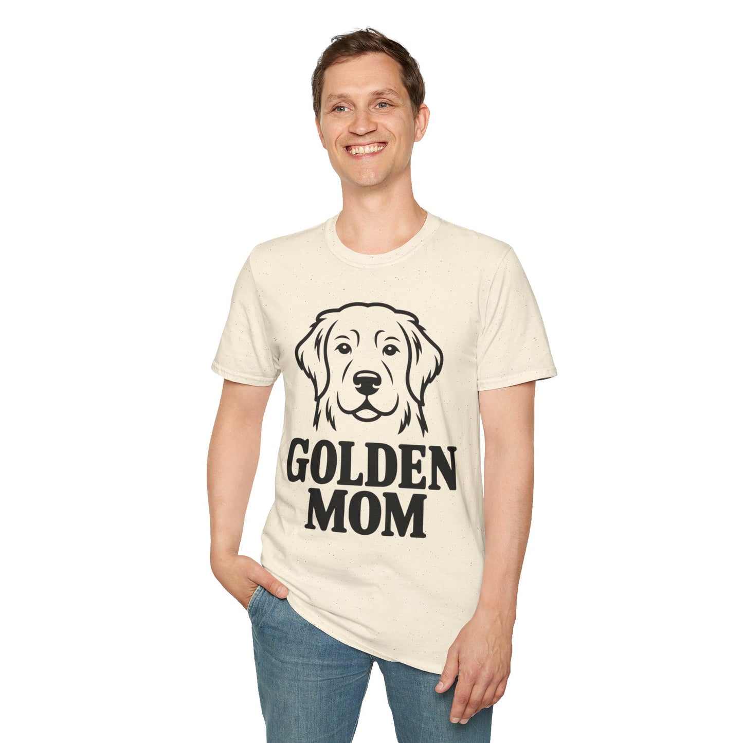 Golden Mom T-Shirt — Minimalist Golden Retriever Dog Mom Tee