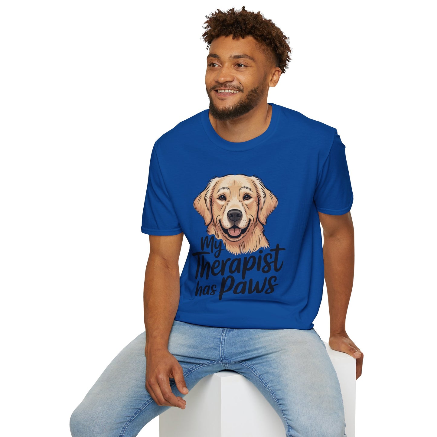 My Therapist Has Paws T-Shirt — Golden Retriever Dog Lover Tee