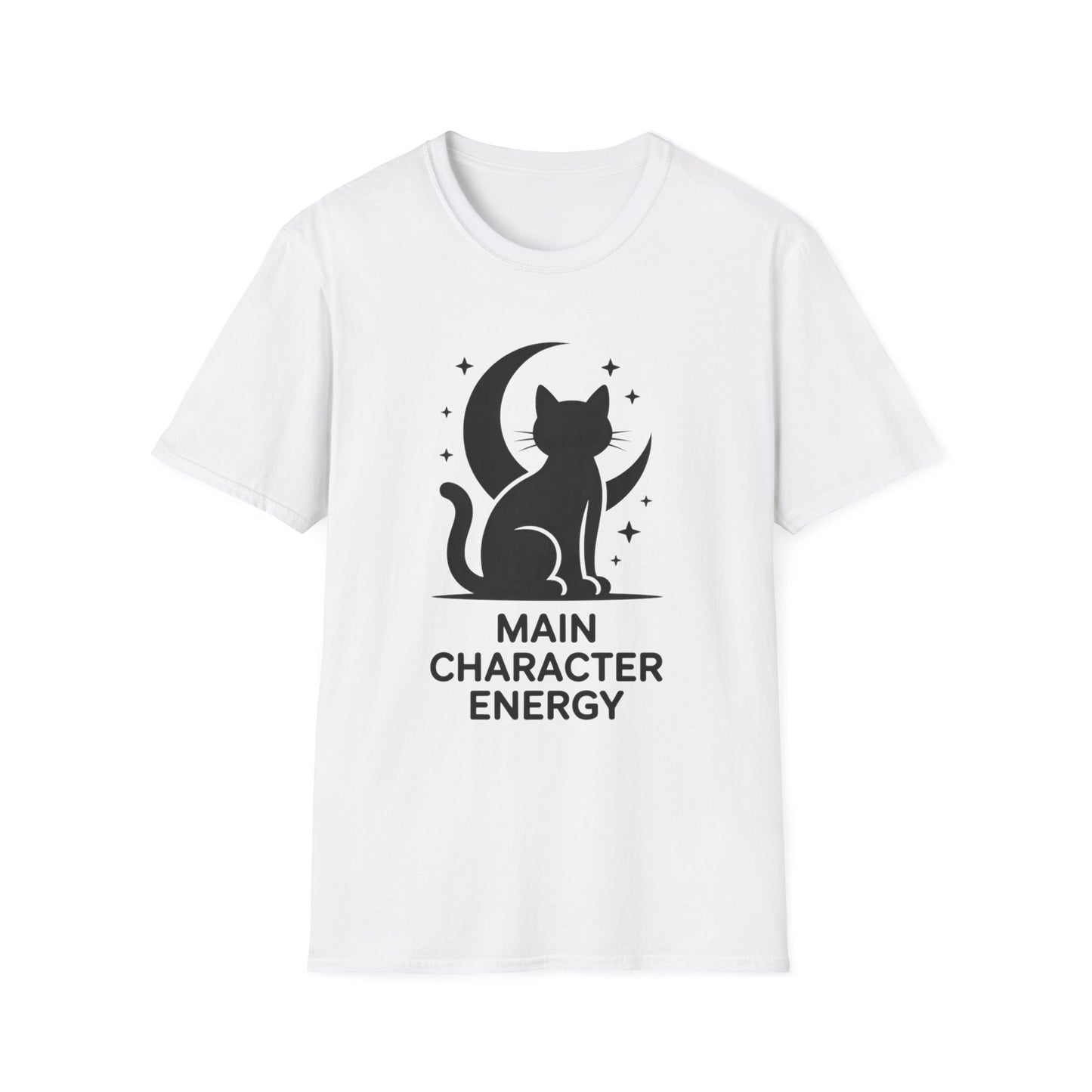 Cat Moon T‑Shirt - "Main Character Energy" Graphic Tee