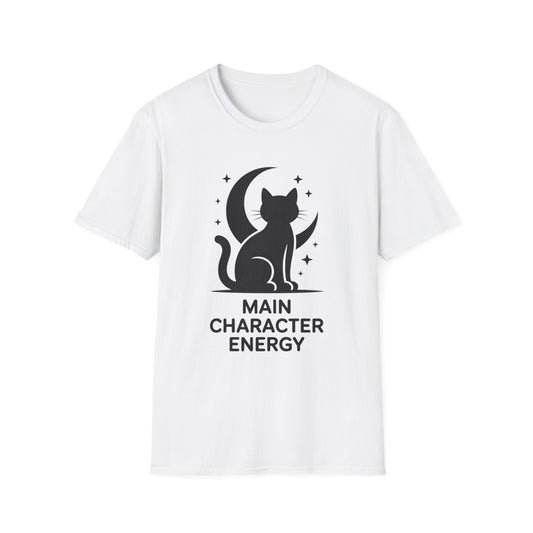 Cat Moon T‑Shirt - "Main Character Energy" Graphic Tee