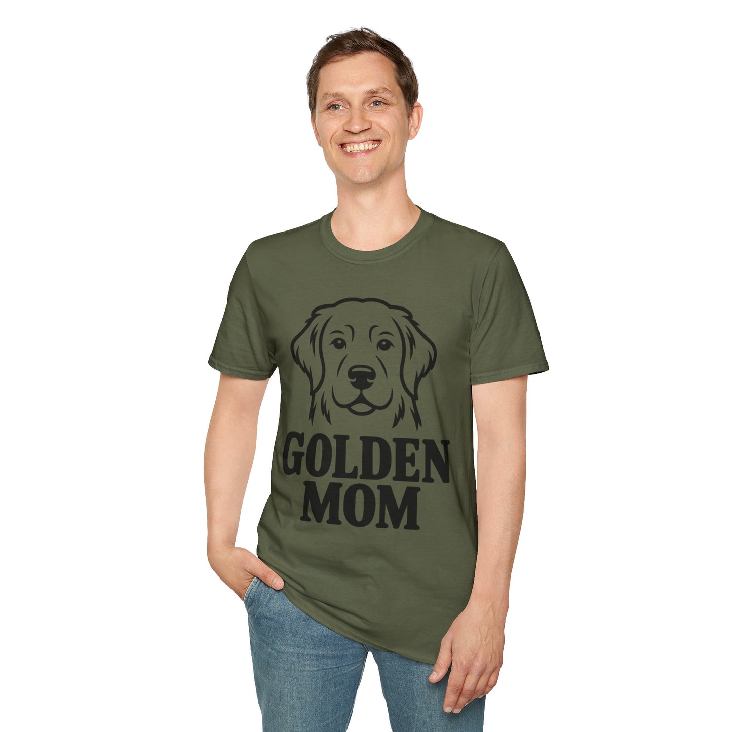 Golden Mom T-Shirt — Minimalist Golden Retriever Dog Mom Tee