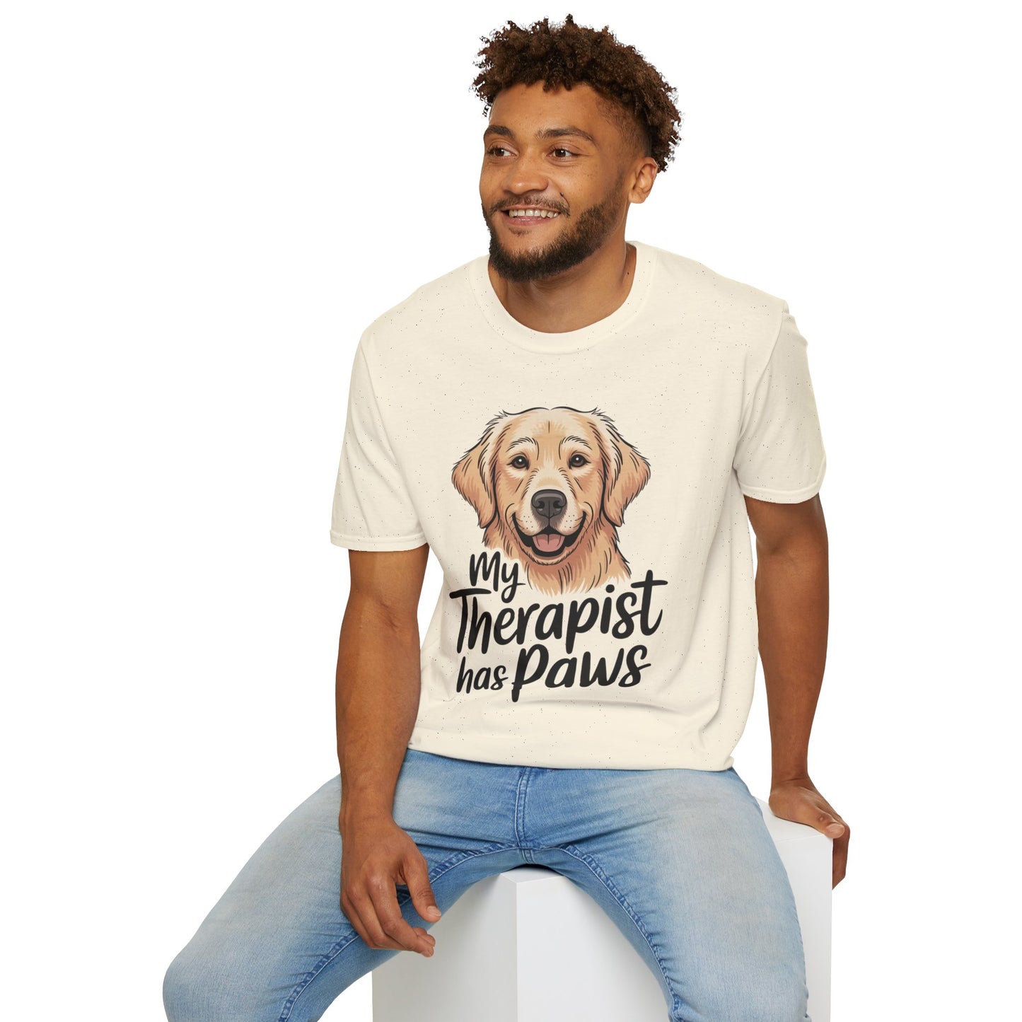 My Therapist Has Paws T-Shirt — Golden Retriever Dog Lover Tee