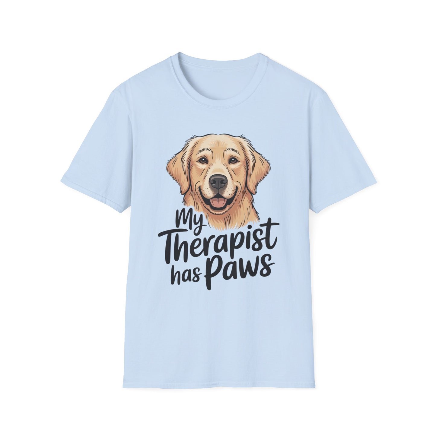 My Therapist Has Paws T-Shirt — Golden Retriever Dog Lover Tee