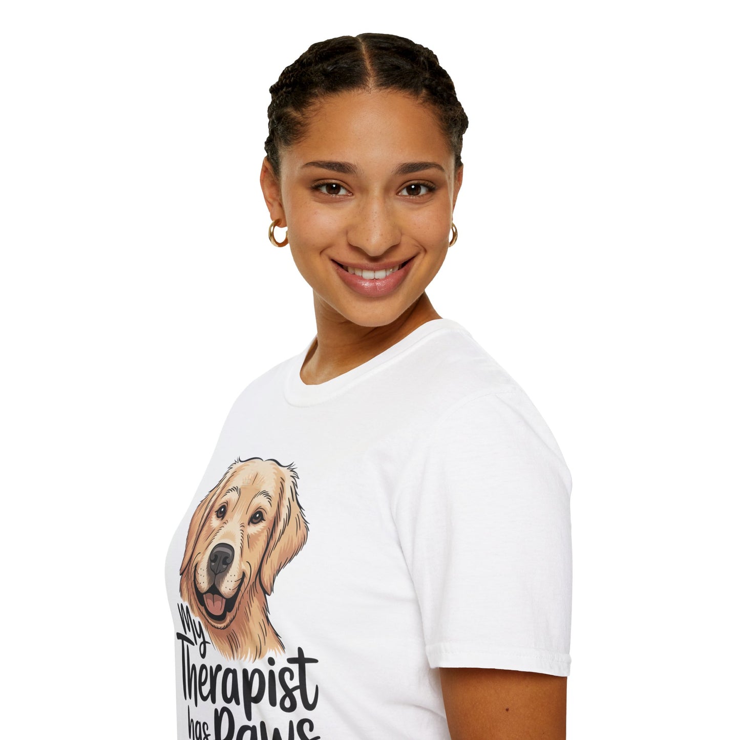 My Therapist Has Paws T-Shirt — Golden Retriever Dog Lover Tee