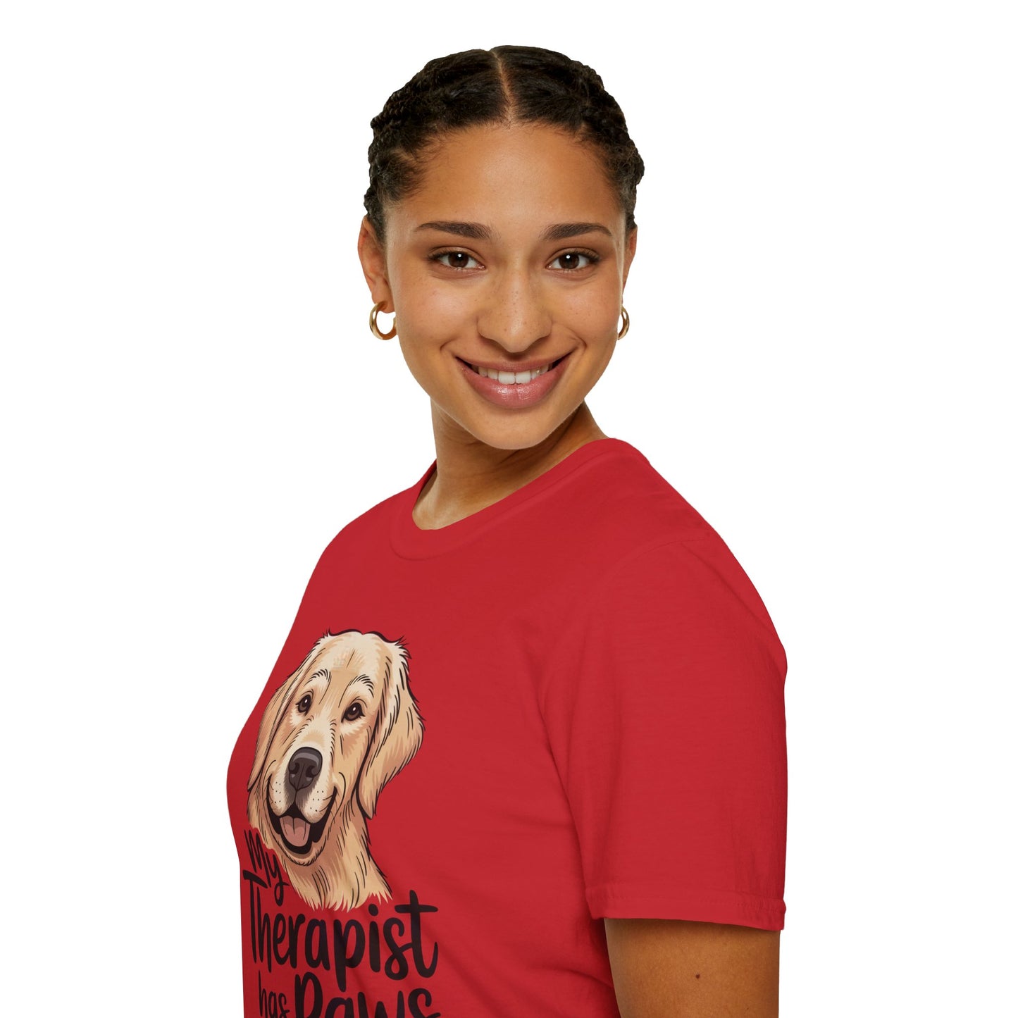 My Therapist Has Paws T-Shirt — Golden Retriever Dog Lover Tee