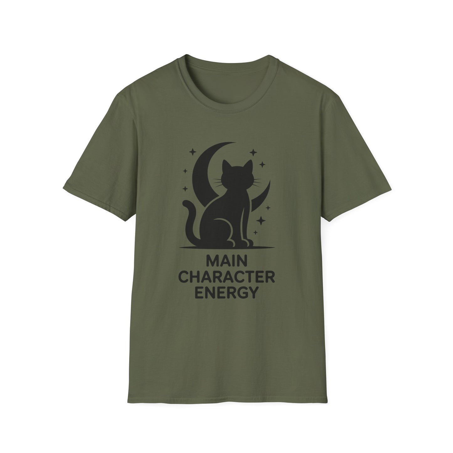 Cat Moon T‑Shirt - "Main Character Energy" Graphic Tee
