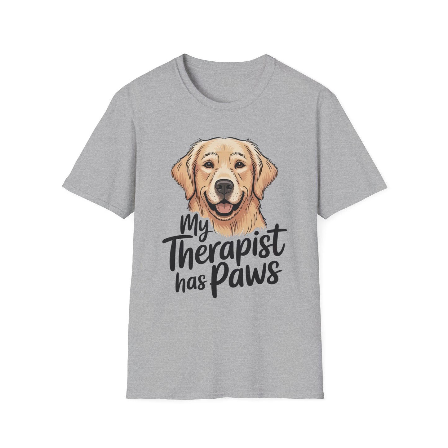 My Therapist Has Paws T-Shirt — Golden Retriever Dog Lover Tee