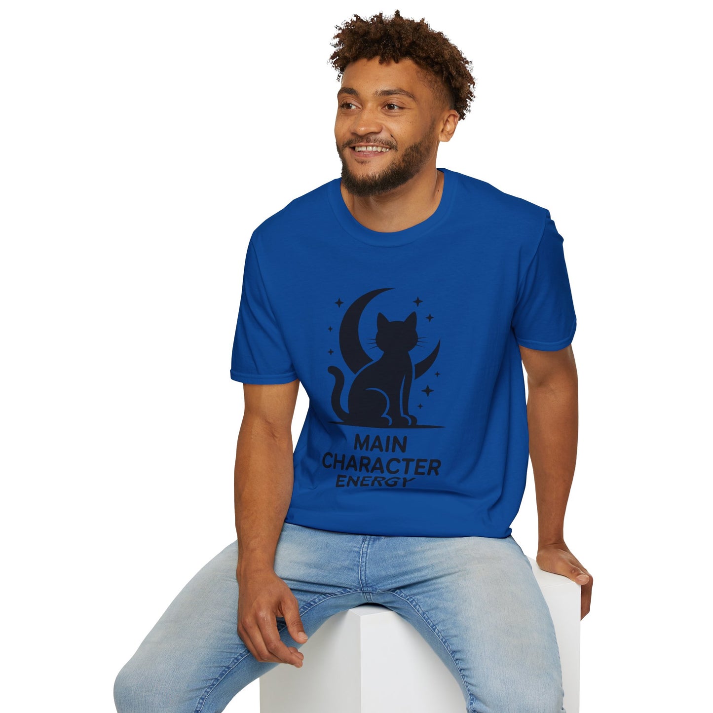 Cat Moon T‑Shirt - "Main Character Energy" Graphic Tee