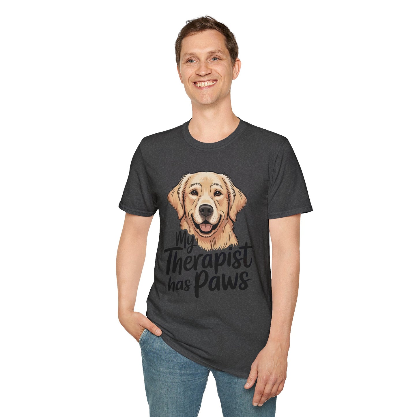 My Therapist Has Paws T-Shirt — Golden Retriever Dog Lover Tee